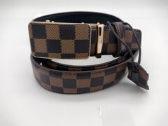 Damier canvas op lederen riemen met automatische buckle