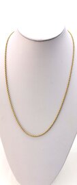 RVS Goudkleurige twisted ketting Lengte 60 cm