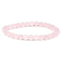 Armband &ndash; Rosenquarz &ndash; Natursteinperlen &ndash; 20 cm &ndash; &Oslash; 6 mm.