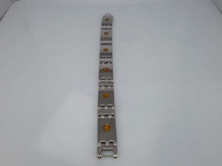 Edelstaal magneet armband, breed, langwerpig schakel, goudkl glitter, shungite steen