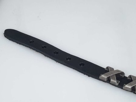 Leren Armband, 5 studs &#039;X&#039;, gesp