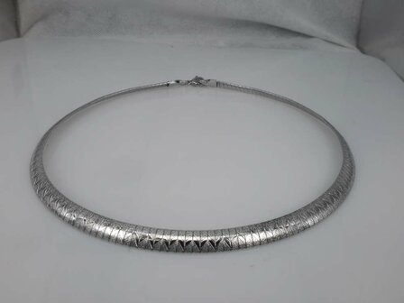 Edelstahl Omega Choker Kette, \/\/\/\/ Hammerschlag