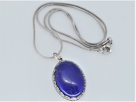 Hanger, Lapis lazuli ovaal kwarts edelsteen