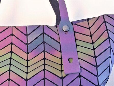 Holografische schouder- handtas, Arrow, oplichtende geometrische vlakken