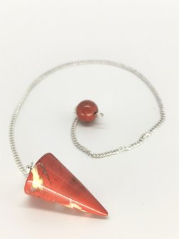 Druppel Pendel met rode jaspis edelsteen