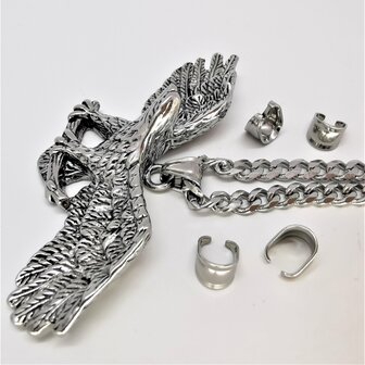10 x Edelstaal grove klemmetjes voor ketting hanger, Te vervangen als je hanger een grove ketting er door zal willen.