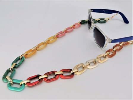 Trendy in fashion accessoires brillenkoord/ketting modieus Multi kleur.