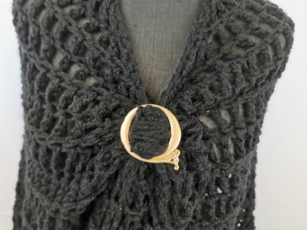 Sjaal ring, handige ring om een sjaal/omslagdoek vast te zetten zonder gaatjes maken.