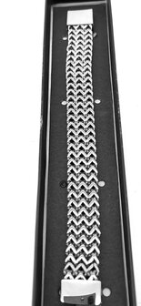 Stalen Armband Excellent breed visgraat schakel. 23 cm
