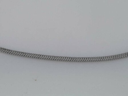Edelstaal vierkant slangenketting, L 50 cm