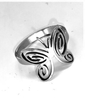 Edelstaal Ringen zilverkleurig ring vlinder.