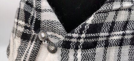 Vest clip haak, ovaal kristal, voor vest, sjaal, omslagdoek, antiek zilverkleur