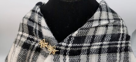 Vest clip haak, symbool &quot;Triquetra Engel&quot; voor vest, sjaal, omslagdoek, goudkleur