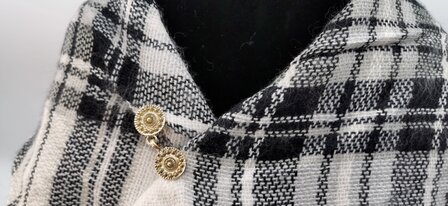 Vest clip haak, &quot;Zeeuwse knoop&quot; voor vest, sjaal, omslagdoek, goudkleur