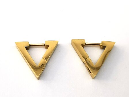 Driehoek - oorbellen - goudkleurig - RVS 