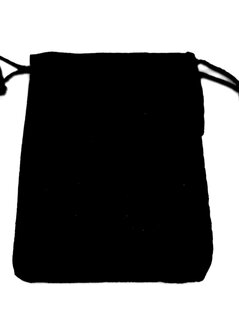 Luxe velours sieraden zakje zwart met nylon koordje, h12, per 50