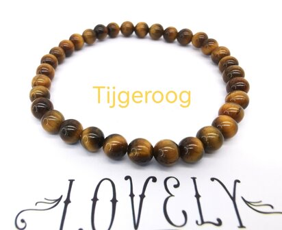 Tijgeroog &ndash; 6mm Kralen Armband