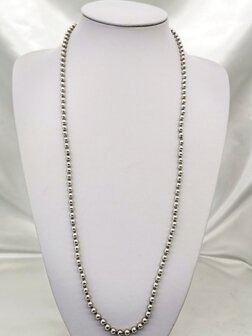 Trendy  Zonnebril Ketting - Brillenkoord  kralen -L70 cm  zilver bolletjes