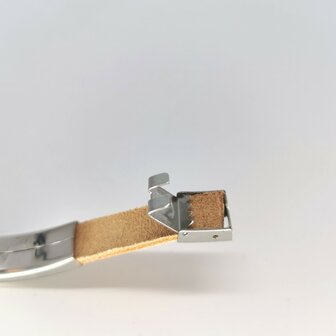 3 x setje RVS plaatje met klem slot voor leer armband.
