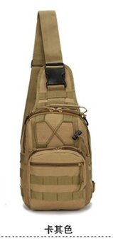 Sling- schouder- buik- rug- draag- tas, khaki