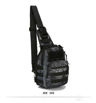 Sling-Schulter-Bauch-Ruck-Trage-sack, schwarze Python