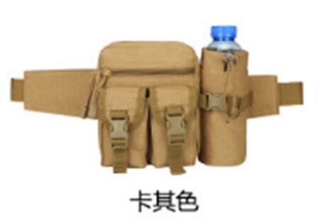 Nylon gordeltas, fleshouder, riem, khaki