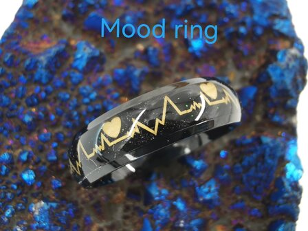 Edelstahl, Herzschlag, Mood-Ring, &auml;ndert die Farbe. 