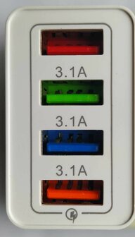 &quot;Quick Charge 3.0&quot; Snellader ; 3x usb + 1x QC 3.0 usb