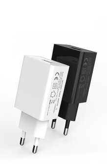 Reis adaptor 1 usb, zwart - Travel Power Charger USB