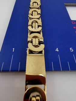 Edelstahl, Armband, goldfarben, K&ouml;nigsflach- und Blockglied.