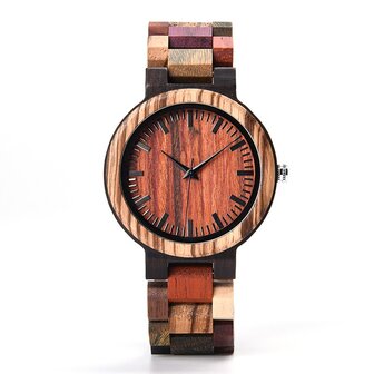 Houten horloge, band houten schakels