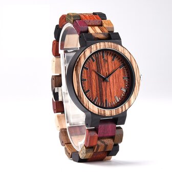 Houten horloge, band houten schakels