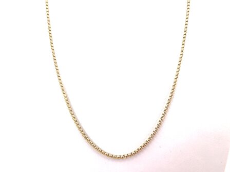 Ketting, RVS, goudkleur jasseron ketting, L 60 cm, D 1.2 mm