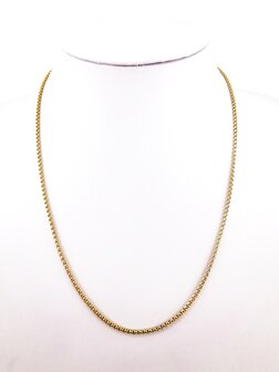 Ketting, RVS, goudkleur jasseron ketting, L50 cm, D 1.2 mm