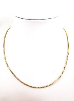 Ketting, RVS, goudkleur jasseron ketting, L45 cm, D 1.2 mm