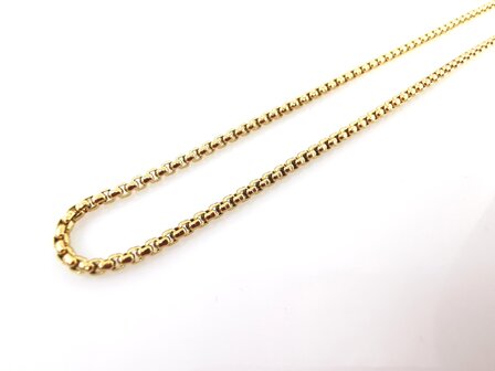 Ketting, RVS, goudkleur jasseron ketting, L45 cm, D 1.2 mm