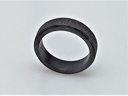 Sch&ouml;ner Damen Edelstahl Stardust schwarzer Ring, Gr&ouml;&szlig;e 17 bis 21