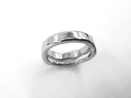 Ring, silberfarben, Edelstahl, Mittel&ouml;ffnung.