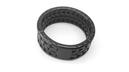 Super cool - Edelstahl - Schwarz - Ring - doppelt geflochtenes Motiv. 