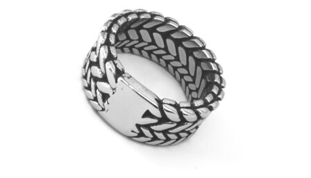 Tough - stainless steel Double ring - double braided - design - motif. 