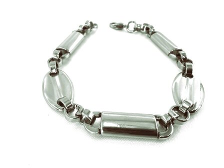 Herrenarmband aus Edelstahl L 23 cm mit groben Gliedern.