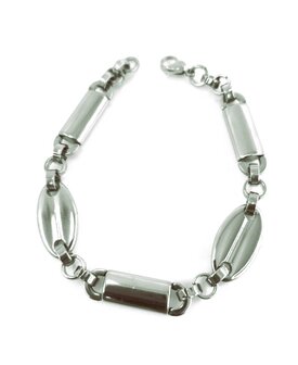 Herrenarmband aus Edelstahl L 23 cm mit groben Gliedern.