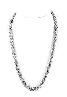 Men&#039;s Steel chain with Double Links with King&#039;s motif L 60 cm