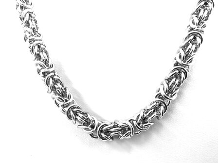 Men&#039;s Steel chain with Double Links with King&#039;s motif L 60 cm