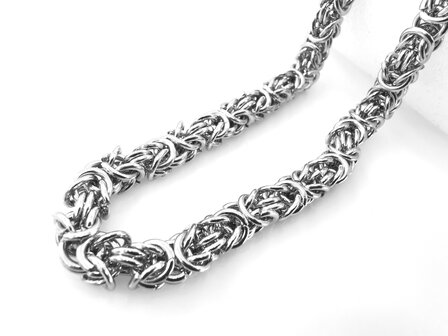 Men&#039;s Steel chain with Double Links with King&#039;s motif L 60 cm