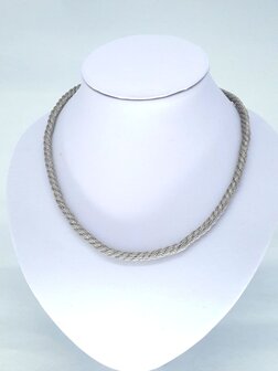 ketting &amp; armband, mesh gedraaid, edelstaalset