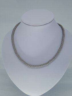 ketting &amp; armband, mesh gedraaid, edelstaalset