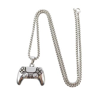 Stalen ketting met hanger game controller.