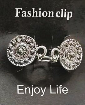 Clips, Zeeuwse knoop met midden een ring in kleur antiek zilver look.