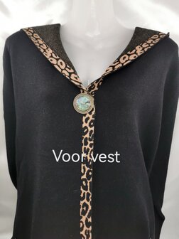 Magneet, broche, parelmoer rond, Goudkleurig voor omslagdoek, sjaal en vest te sluiten.